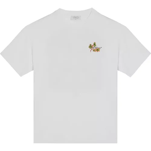 Kurzarm Rundhals T-Shirt Off White - Off White - Modalova