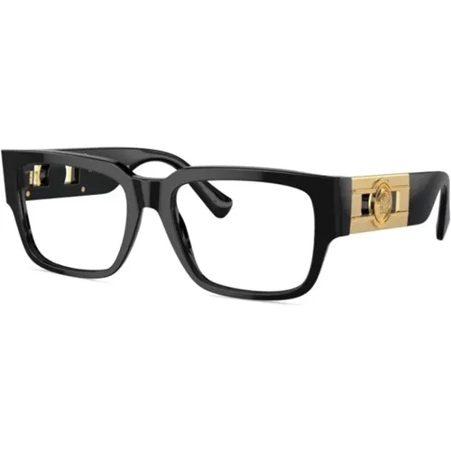 Schwarze Optische Brille Klassischer Stil , Herren, Größe: 53 MM - Versace - Modalova