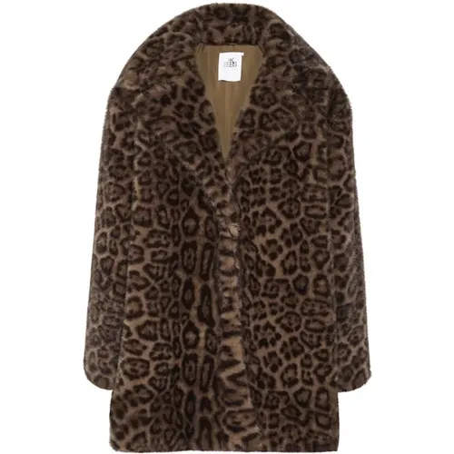 Leoparden Kunstpelzjacke Oversized Stil - Karen by Simonsen - Modalova