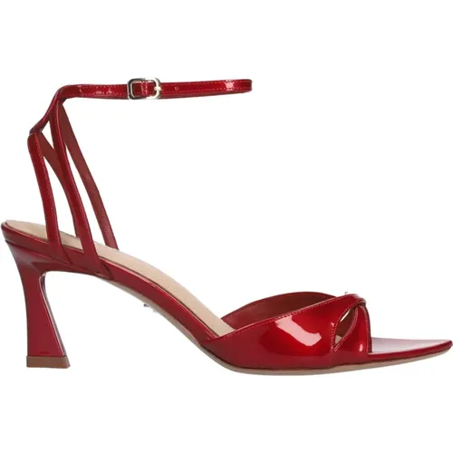 Rote flache Schuhe mit metallischem Schlangendetail - Lola Cruz - Modalova