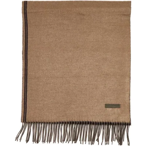 Silk Double-Faced Scarf with Fringes , male, Sizes: ONE SIZE - Ermenegildo Zegna - Modalova