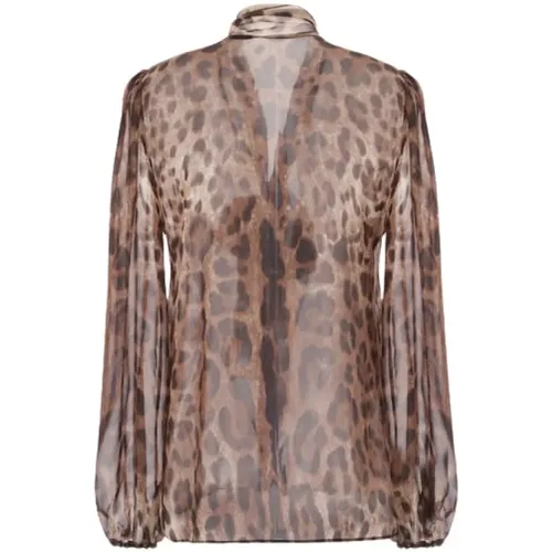 Leopardenmuster Seiden Chiffon Shirt - Dolce & Gabbana - Modalova