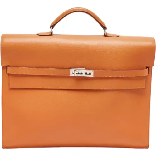 Pre-owned Leather briefcases , male, Sizes: ONE SIZE - Hermès Vintage - Modalova