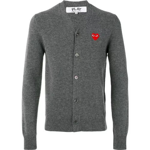 V-Neck Button Cardigan , male, Sizes: L - Comme des Garçons Play - Modalova