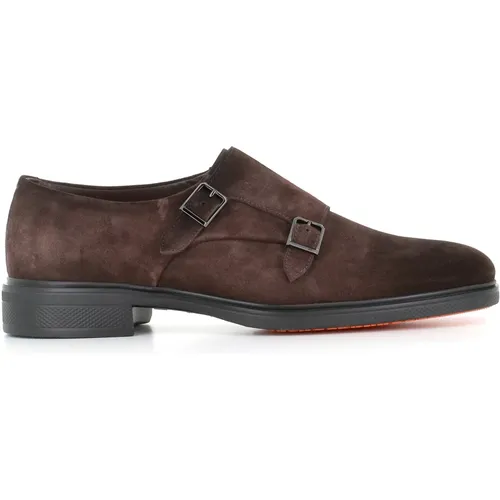 Dark Flat Shoes , male, Sizes: 11 UK, 9 1/2 UK, 8 1/2 UK, 8 UK, 7 1/2 UK, 7 UK, 9 UK, 6 UK - Santoni - Modalova