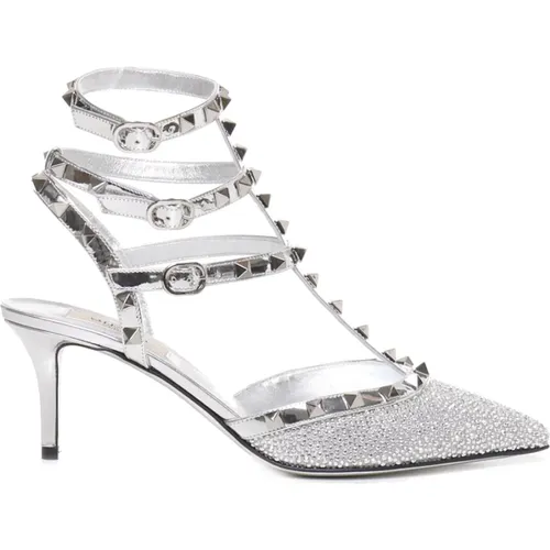 Silver Studded Stiletto Heels , female, Sizes: 5 UK - Valentino Garavani - Modalova