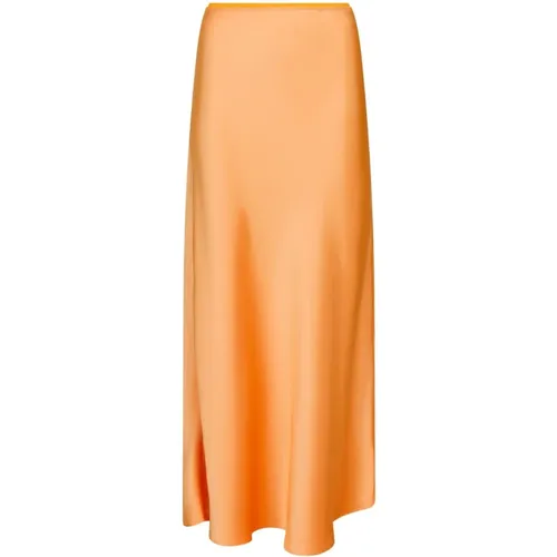 Elegant Sateen Bias Cut Skirt , Damen, Größe: M - NEO NOIR - Modalova
