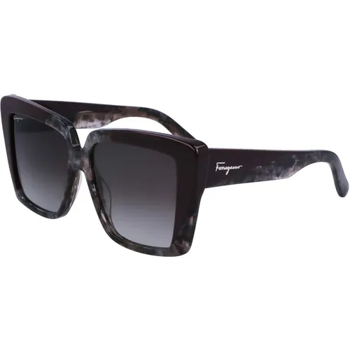 Grey Marble Sunglasses with Grey Shaded,Sunglasses Sf1060S - Salvatore Ferragamo - Modalova