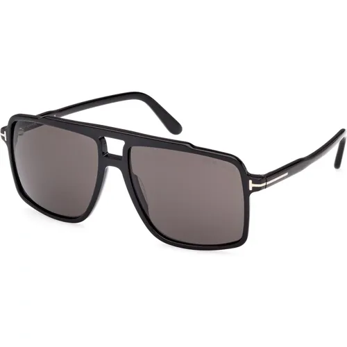 Quadratische Sonnenbrille Schwarz Glänzend Stil - Tom Ford - Modalova