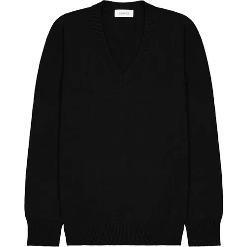 V-Neck Cashmere Sweater Comfortable Fit , male, Sizes: L, 2XL, XL, S - Laneus - Modalova