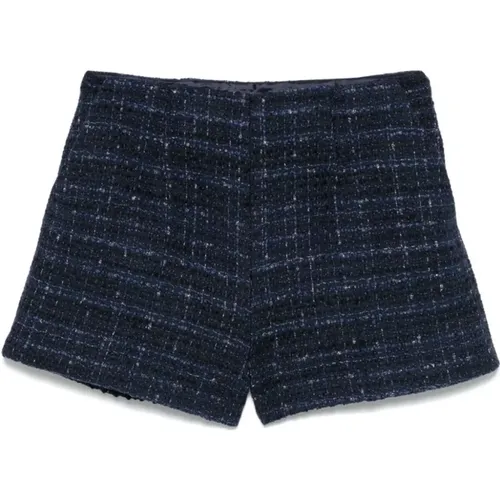 Schwarze Tweed-Shorts mit Dart-Details , Damen, Größe: S - Twinset - Modalova