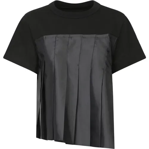 Schwarze T-Shirts & Polos für Frauen , Damen, Größe: M - Sacai - Modalova