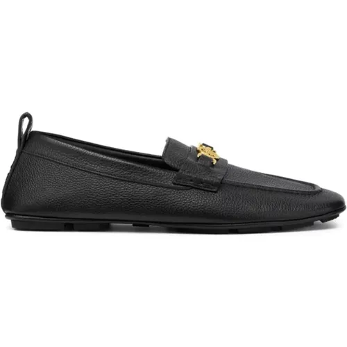 Leather Slip-On Sneakers , male, Sizes: 6 UK, 8 1/2 UK, 7 UK - Versace - Modalova