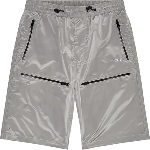 Grey Ciré Nylon Shorts , male, Sizes: L, S, M - Diesel - Modalova