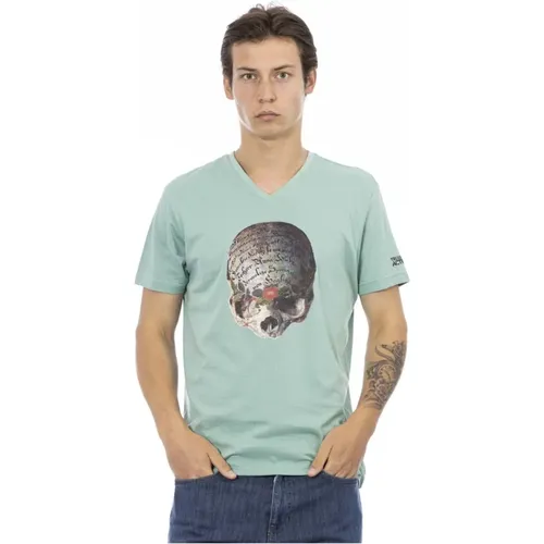 Casual V-Neck T-Shirt with Front Print , male, Sizes: 2XL, M, S, L, XL - Trussardi - Modalova