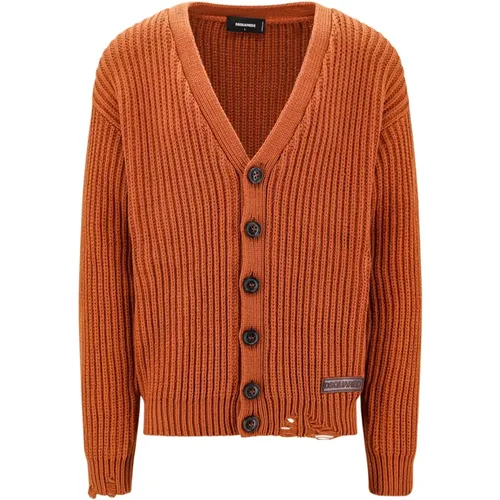 Stilvoller Oranger Strickpullover AW23,Knitwear - Dsquared2 - Modalova