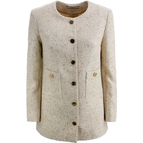 Cream Coats , female, Sizes: S, XS, L - Tagliatore - Modalova