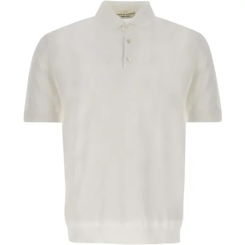 Herren Polo-Shirt Weiß, Klassischer Kragen, Knopfleiste , Herren, Größe: 2XL - Filippo De Laurentiis - Modalova