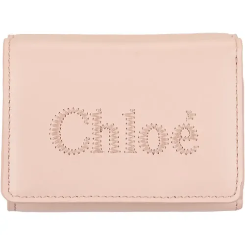 Trifold Mini Wallet , female, Sizes: ONE SIZE - Chloé - Modalova