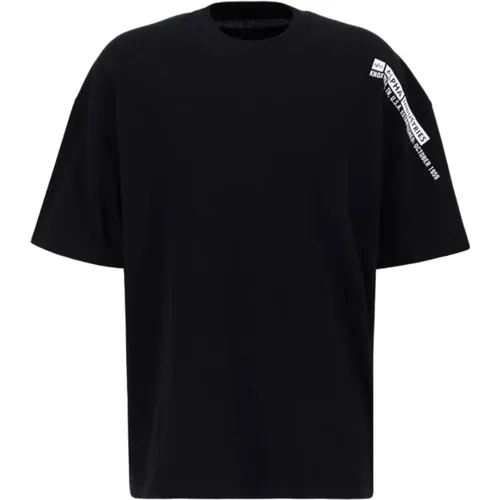 Flock Logo T-Shirt Schwarz 2024 - alpha industries - Modalova