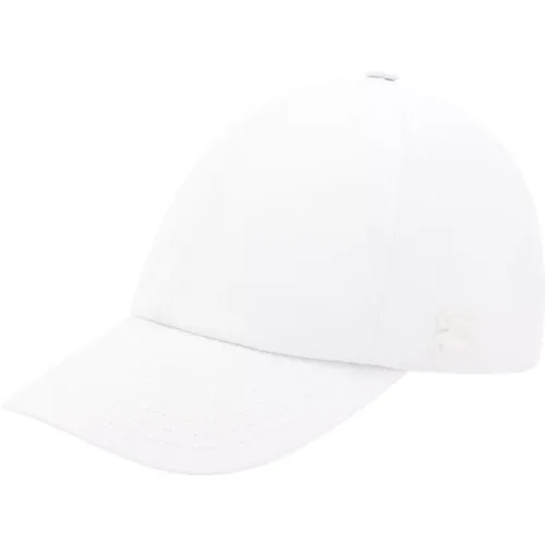 Weiße Baumwoll-Baseballkappe mit Logodetail , Damen, Größe: S - Courrèges - Modalova