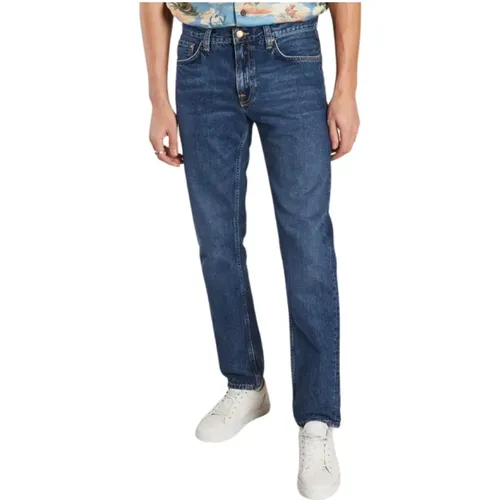 Blaue State Gritty Jackson Regular Jeans , Herren, Größe: W28 L32 - Nudie Jeans - Modalova