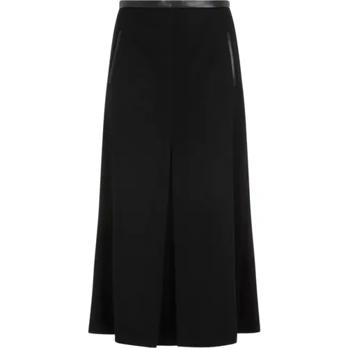 Wool Midi Skirt Aw23 , female, Sizes: S - Saint Laurent - Modalova