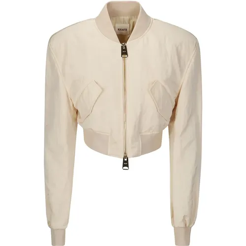 Crop Jacket with Zip Closure , female, Sizes: M, S - Khaite - Modalova