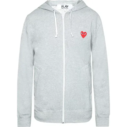 Patched Sweatshirt , Herren, Größe: XL - Comme des Garçons Play - Modalova