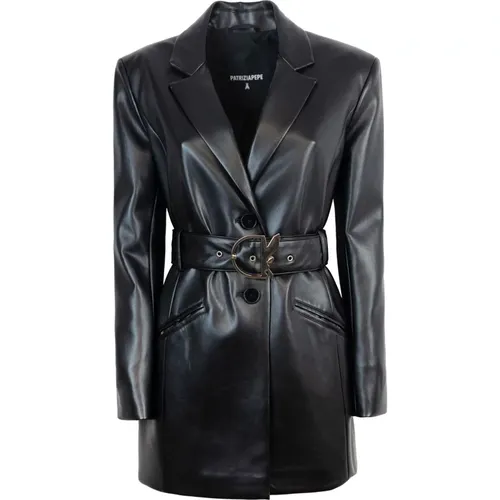 Long Cut Jacket with Removable Belt , female, Sizes: S, M - PATRIZIA PEPE - Modalova
