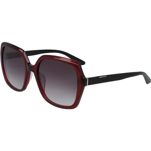 Burgundy/Grey Shaded Sunglasses , female, Sizes: 57 MM - Calvin Klein - Modalova