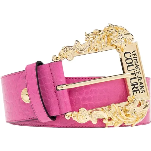 Belt with logo , female, Sizes: 80 CM - Versace Jeans Couture - Modalova