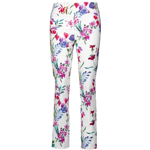 Floral Print Slim Fit Pants , female, Sizes: L - Joseph Ribkoff - Modalova