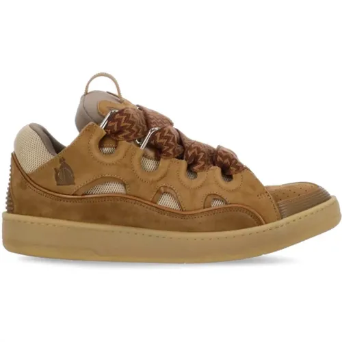 Leather Sneakers with Breathable Details , male, Sizes: 7 UK - Lanvin - Modalova