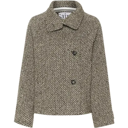 Short Coat Mist Grey Melange , female, Sizes: XL - Saint Tropez - Modalova