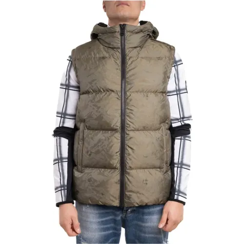 Oversized Sleeveless Jacquard Vest , male, Sizes: L - Colmar - Modalova