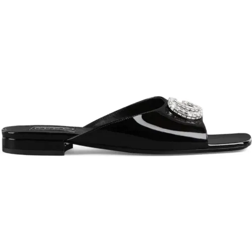 Patent Leather Slides , female, Sizes: 4 UK - Gucci - Modalova