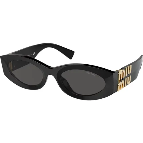 Dark Grey Sunglasses , female, Sizes: 54 MM - Miu Miu - Modalova