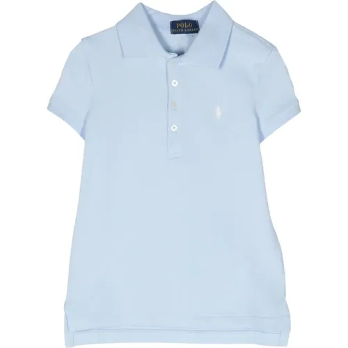 Kids Cotton Polo Shirt - Sky , female, Sizes: M - Ralph Lauren - Modalova