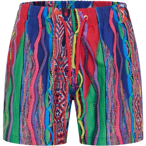 Statement Knit Pattern Swim Shorts , male, Sizes: XL, XS, L - carlo colucci - Modalova