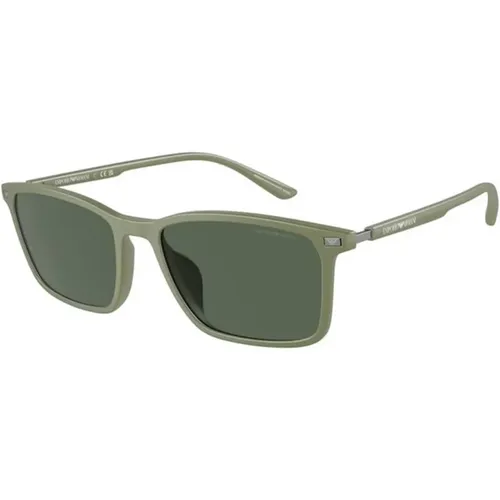 Grüner Rahmen Dunkelgrüne Gläser Sonnenbrille - Emporio Armani - Modalova