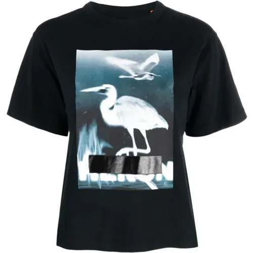Schwarzes Logo T-Shirt , Damen, Größe: XS - Heron Preston - Modalova