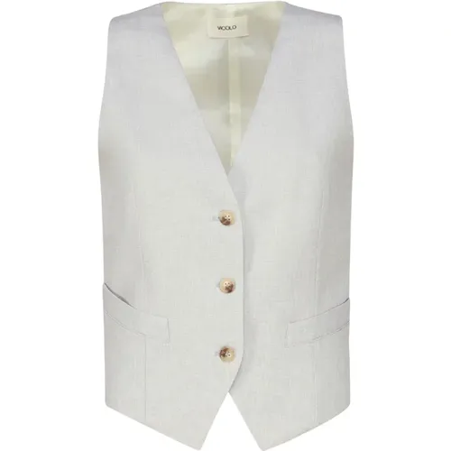 Grey Cotton Elastan Jacket , female, Sizes: S - ViCOLO - Modalova