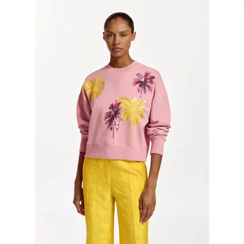 Pink Embroidered Fuze Sweatshirt , female, Sizes: M - Essentiel Antwerp - Modalova
