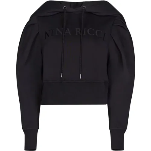 Logo Cropped Hoodie Sweater , female, Sizes: M - Nina Ricci - Modalova