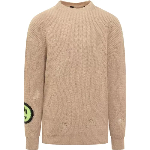 Beiger Rundhals-Strickpullover , Herren, Größe: XL - BARROW - Modalova