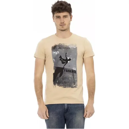 Elegantes Rundhals T-Shirt mit Schickem Druck , Herren, Größe: 2XL - Trussardi - Modalova