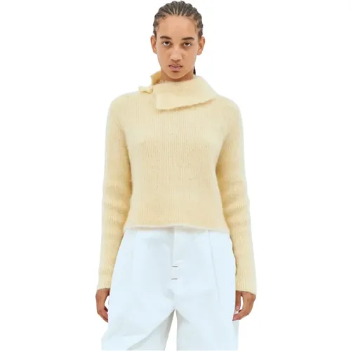 Marina Mohair Pullover mit Schalkragen Rippe , Damen, Größe: XS - Jacquemus - Modalova