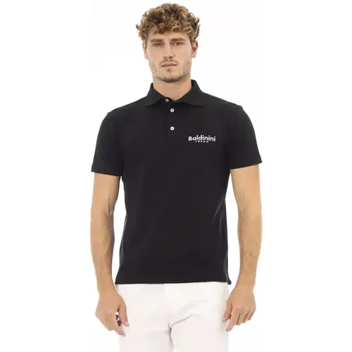 Schwarzes Baumwoll-Polo-Shirt , Herren, Größe: 2XL - Baldinini - Modalova