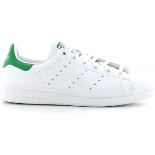 Weiße Leder Stan Smith J Sneakers mit Logo , Herren, Größe: 36 2/3 EU - adidas Originals - Modalova